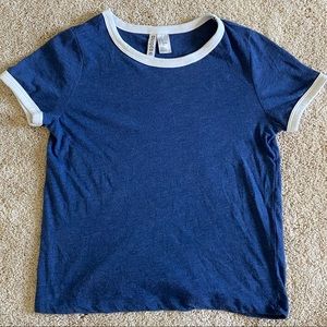 Blue H&M Ringer Tee | Small